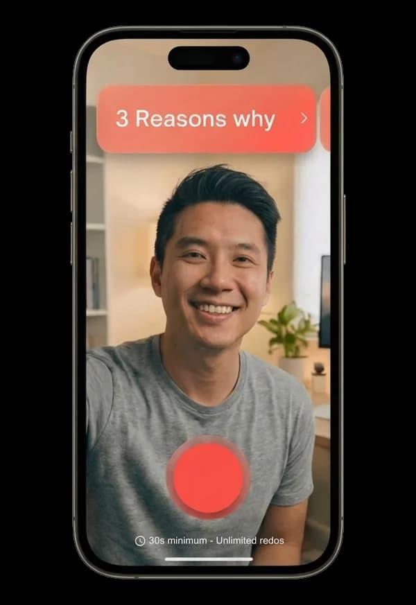 Record video testimonial on phone